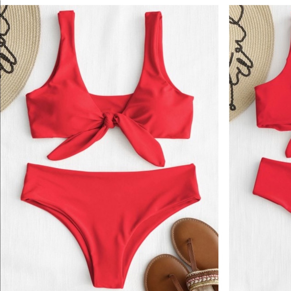 red zaful bikini